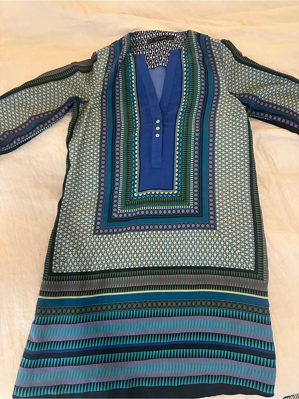 Moroccan print shift dress